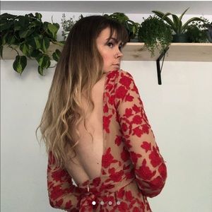 beautiful for love and lemons red floral dress